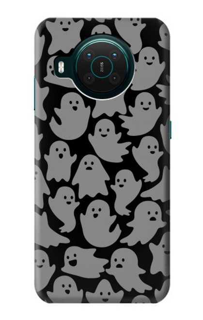 W3835 Cute Ghost Pattern Hülle Schutzhülle Taschen und Leder Flip für Nokia X10