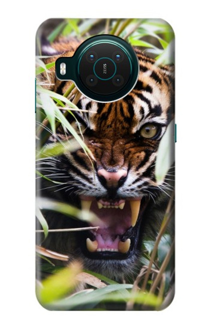 W3838 Barking Bengal Tiger Hülle Schutzhülle Taschen und Leder Flip für Nokia X10