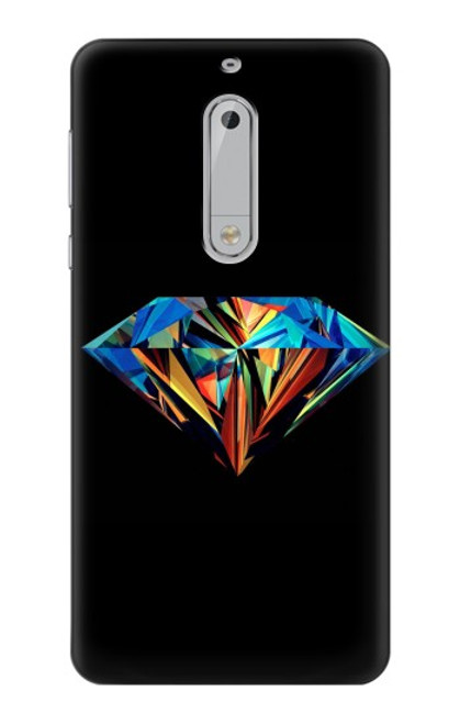 W3842 Abstract Colorful Diamond Hülle Schutzhülle Taschen und Leder Flip für Nokia 5