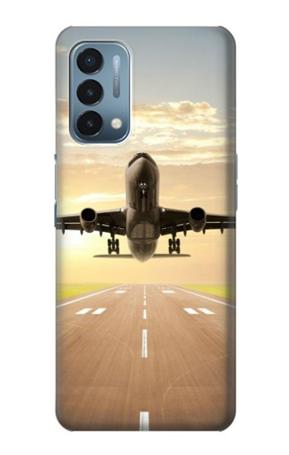 W3837 Airplane Take off Sunrise Hülle Schutzhülle Taschen und Leder Flip für OnePlus Nord N200 5G