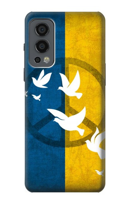 W3857 Peace Dove Ukraine Flag Hülle Schutzhülle Taschen und Leder Flip für OnePlus Nord 2 5G