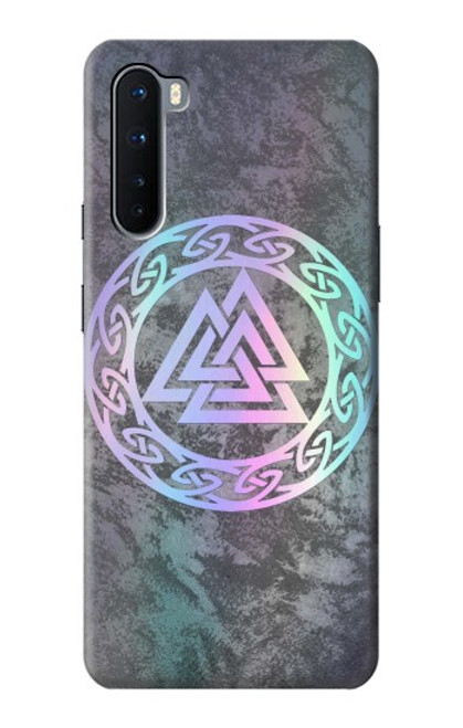 W3833 Valknut Odin Wotans Knot Hrungnir Heart Hülle Schutzhülle Taschen und Leder Flip für OnePlus Nord