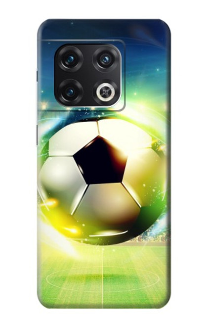 W3844 Glowing Football Soccer Ball Hülle Schutzhülle Taschen und Leder Flip für OnePlus 10 Pro