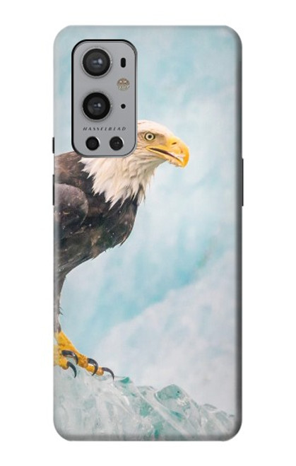 W3843 Bald Eagle On Ice Hülle Schutzhülle Taschen und Leder Flip für OnePlus 9 Pro