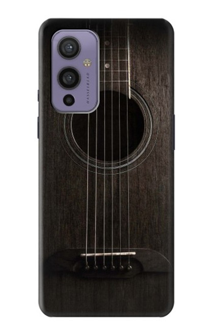 W3834 Old Woods Black Guitar Hülle Schutzhülle Taschen und Leder Flip für OnePlus 9