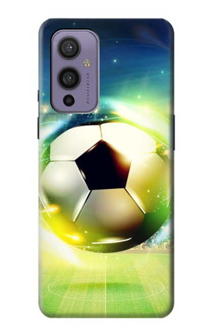 W3844 Glowing Football Soccer Ball Hülle Schutzhülle Taschen und Leder Flip für OnePlus 9