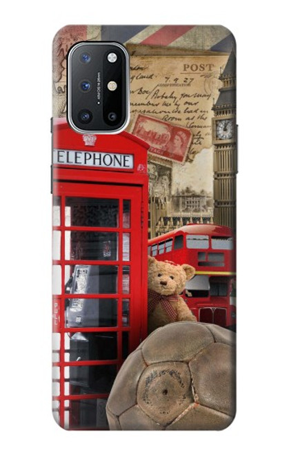 W3856 Vintage London British Hülle Schutzhülle Taschen und Leder Flip für OnePlus 8T