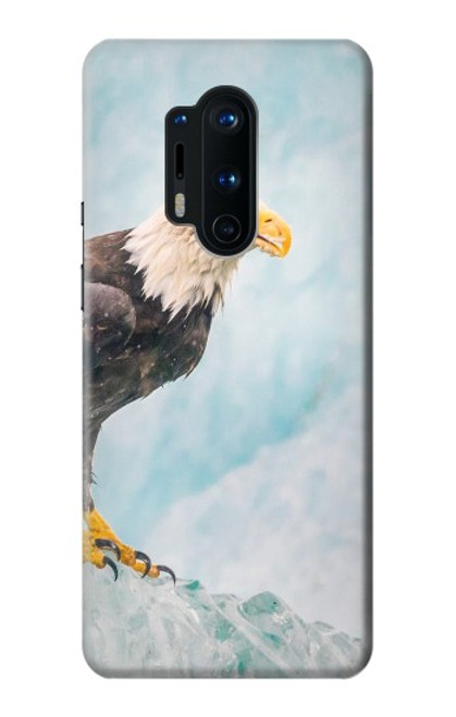 W3843 Bald Eagle On Ice Hülle Schutzhülle Taschen und Leder Flip für OnePlus 8 Pro