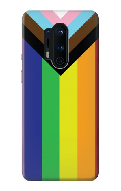 W3846 Pride Flag LGBT Hülle Schutzhülle Taschen und Leder Flip für OnePlus 8 Pro