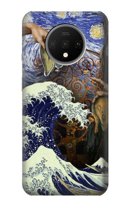 W3851 World of Art Van Gogh Hokusai Da Vinci Hülle Schutzhülle Taschen und Leder Flip für OnePlus 7T