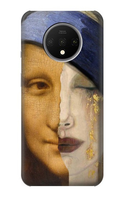 W3853 Mona Lisa Gustav Klimt Vermeer Hülle Schutzhülle Taschen und Leder Flip für OnePlus 7T
