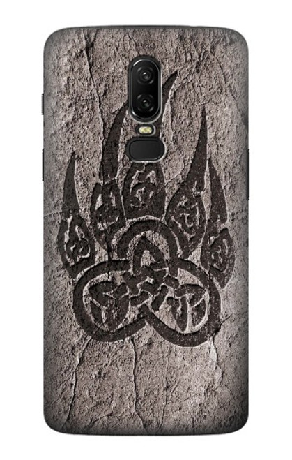 W3832 Viking Norse Bear Paw Berserkers Rock Hülle Schutzhülle Taschen und Leder Flip für OnePlus 6