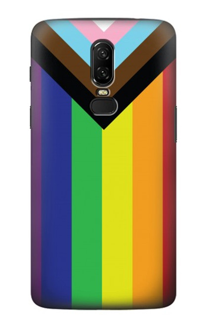 W3846 Pride Flag LGBT Hülle Schutzhülle Taschen und Leder Flip für OnePlus 6