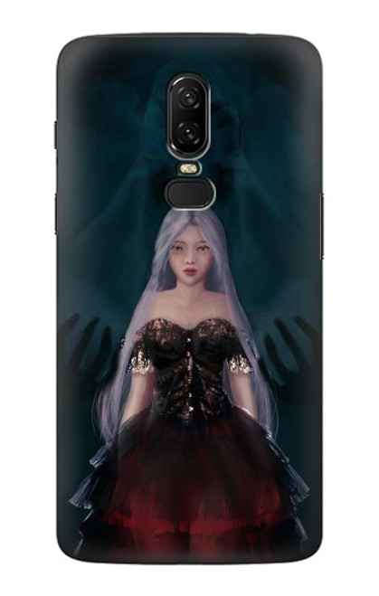 W3847 Lilith Devil Bride Gothic Girl Skull Grim Reaper Hülle Schutzhülle Taschen und Leder Flip für OnePlus 6
