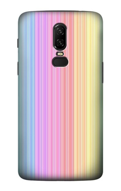 W3849 Colorful Vertical Colors Hülle Schutzhülle Taschen und Leder Flip für OnePlus 6