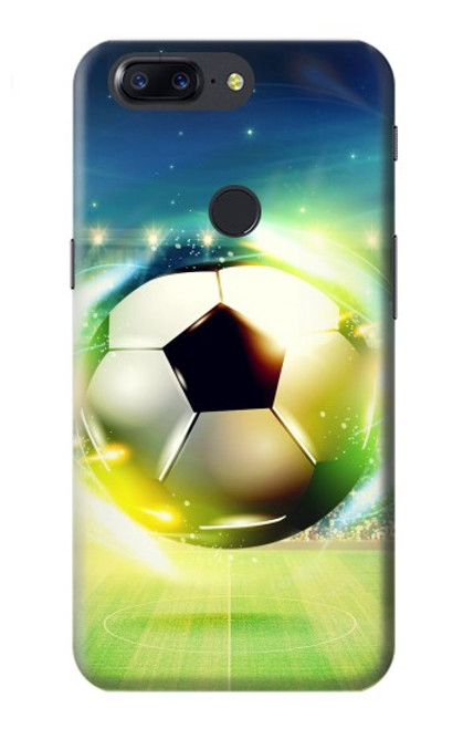 W3844 Glowing Football Soccer Ball Hülle Schutzhülle Taschen und Leder Flip für OnePlus 5T