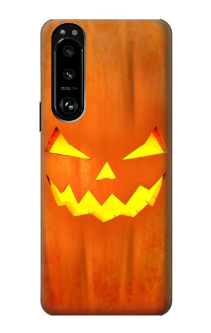 W3828 Pumpkin Halloween Hülle Schutzhülle Taschen und Leder Flip für Sony Xperia 5 III
