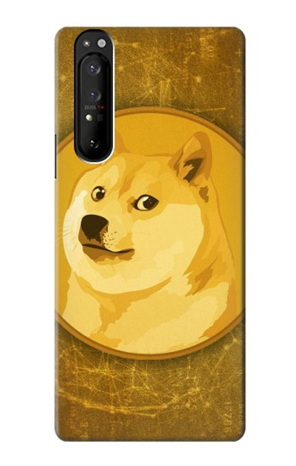 W3826 Dogecoin Shiba Hülle Schutzhülle Taschen und Leder Flip für Sony Xperia 1 III