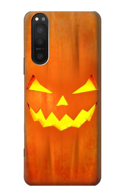 W3828 Pumpkin Halloween Hülle Schutzhülle Taschen und Leder Flip für Sony Xperia 5 II
