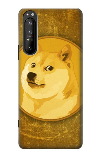 W3826 Dogecoin Shiba Hülle Schutzhülle Taschen und Leder Flip für Sony Xperia 1 II