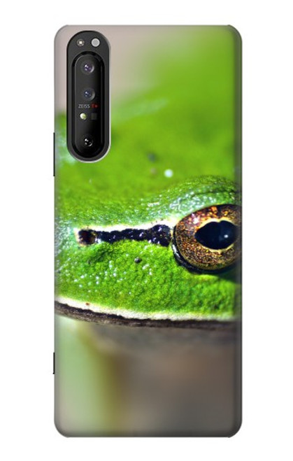 W3845 Green frog Hülle Schutzhülle Taschen und Leder Flip für Sony Xperia 1 II