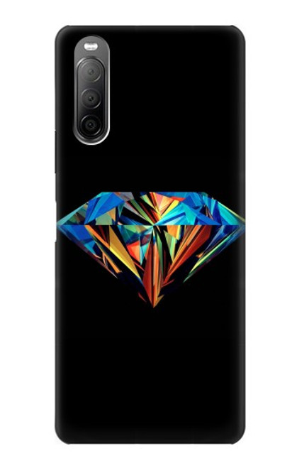 W3842 Abstract Colorful Diamond Hülle Schutzhülle Taschen und Leder Flip für Sony Xperia 10 II