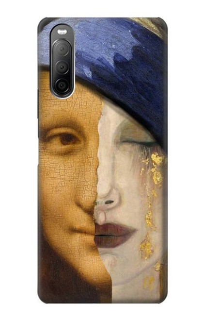 W3853 Mona Lisa Gustav Klimt Vermeer Hülle Schutzhülle Taschen und Leder Flip für Sony Xperia 10 II