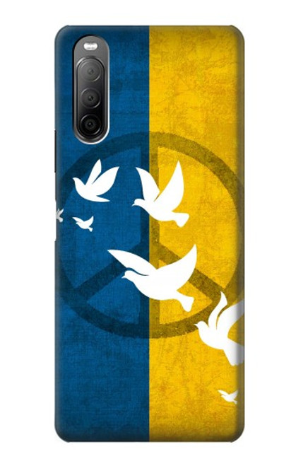 W3857 Peace Dove Ukraine Flag Hülle Schutzhülle Taschen und Leder Flip für Sony Xperia 10 II
