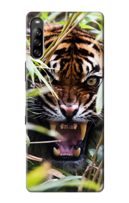 W3838 Barking Bengal Tiger Hülle Schutzhülle Taschen und Leder Flip für Sony Xperia L4