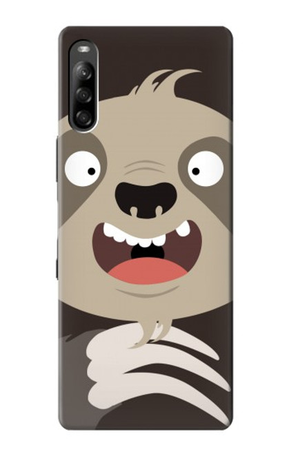 W3855 Sloth Face Cartoon Hülle Schutzhülle Taschen und Leder Flip für Sony Xperia L4