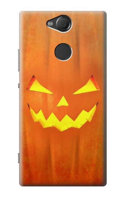 W3828 Pumpkin Halloween Hülle Schutzhülle Taschen und Leder Flip für Sony Xperia XA2