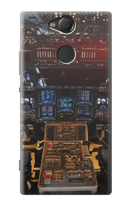 W3836 Airplane Cockpit Hülle Schutzhülle Taschen und Leder Flip für Sony Xperia XA2
