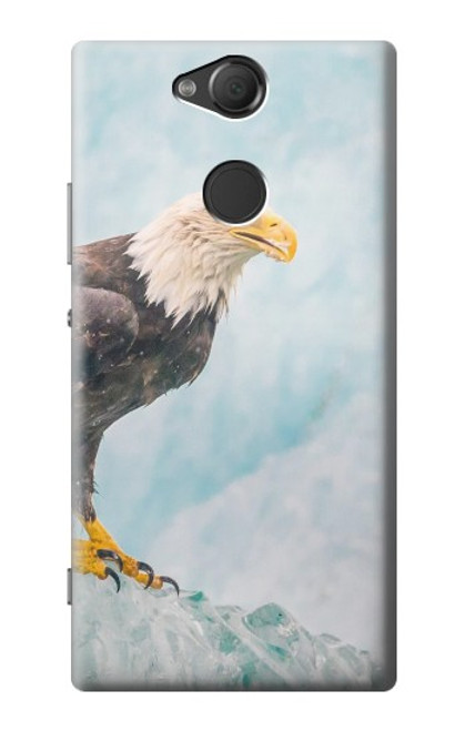 W3843 Bald Eagle On Ice Hülle Schutzhülle Taschen und Leder Flip für Sony Xperia XA2