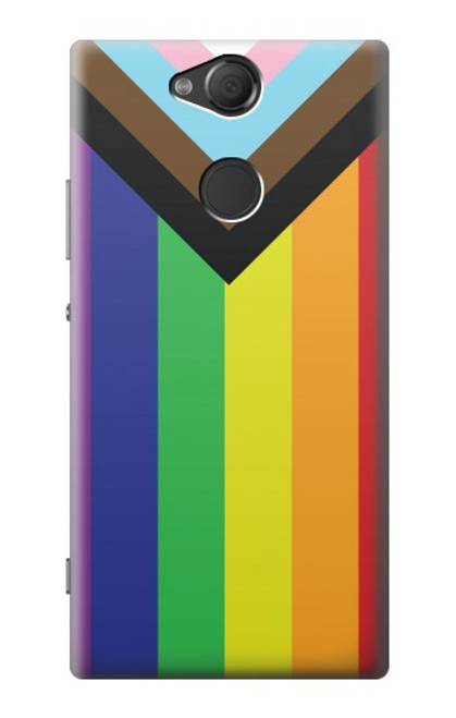 W3846 Pride Flag LGBT Hülle Schutzhülle Taschen und Leder Flip für Sony Xperia XA2