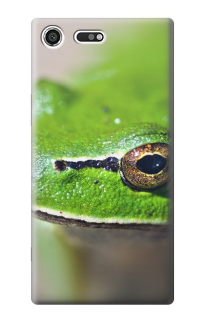 W3845 Green frog Hülle Schutzhülle Taschen und Leder Flip für Sony Xperia XZ Premium