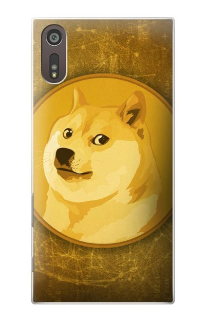 W3826 Dogecoin Shiba Hülle Schutzhülle Taschen und Leder Flip für Sony Xperia XZ