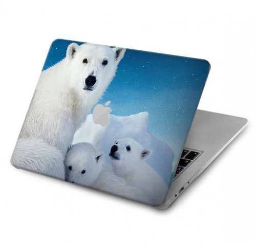 W0285 Polar Bear Family Arctic Hülle Schutzhülle Taschen für MacBook Pro 14 M1,M2,M3 (2021,2023) - A2442, A2779, A2992, A2918