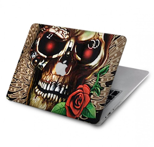 W0753 Skull Wing Rose Punk Hülle Schutzhülle Taschen für MacBook Pro 14 M1,M2,M3 (2021,2023) - A2442, A2779, A2992, A2918