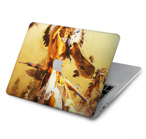 W1087 Red Indian Warrior Hülle Schutzhülle Taschen für MacBook Pro 14 M1,M2,M3 (2021,2023) - A2442, A2779, A2992, A2918