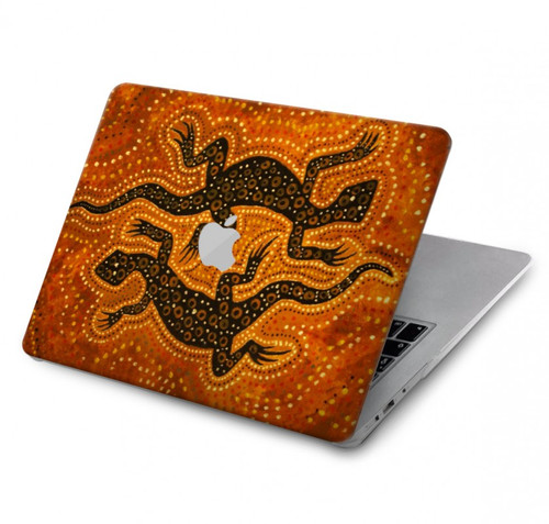 W2901 Lizard Aboriginal Art Hülle Schutzhülle Taschen für MacBook Pro 14 M1,M2,M3 (2021,2023) - A2442, A2779, A2992, A2918