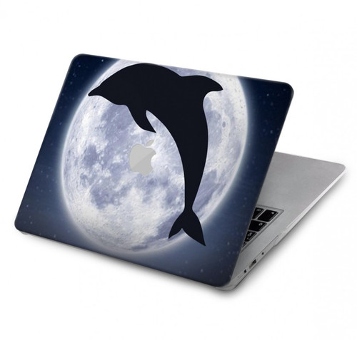 W3510 Dolphin Moon Night Hülle Schutzhülle Taschen für MacBook Pro 16 M1,M2 (2021,2023) - A2485, A2780