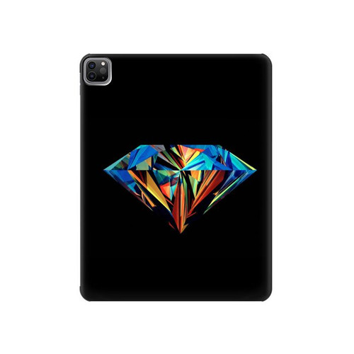 W3842 Abstract Colorful Diamond Tablet Hülle Schutzhülle Taschen für iPad Pro 12.9 (2022,2021,2020,2018, 3rd, 4th, 5th, 6th)