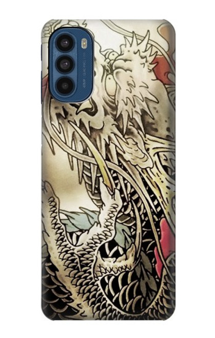 W0122 Yakuza Tattoo Hülle Schutzhülle Taschen und Leder Flip für Motorola Moto G41