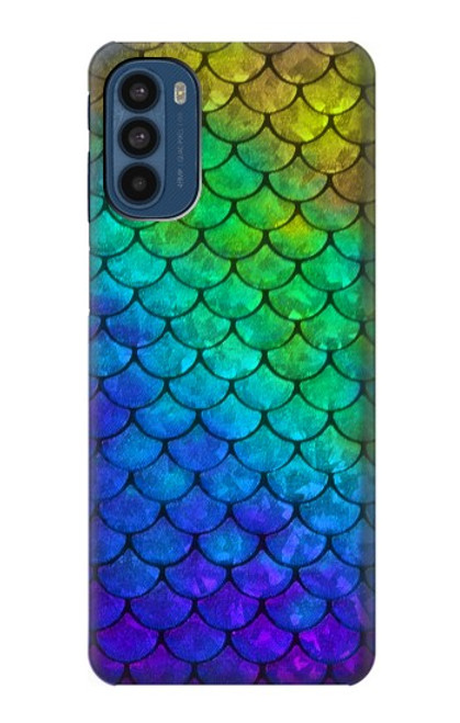 W2930 Mermaid Fish Scale Hülle Schutzhülle Taschen und Leder Flip für Motorola Moto G41