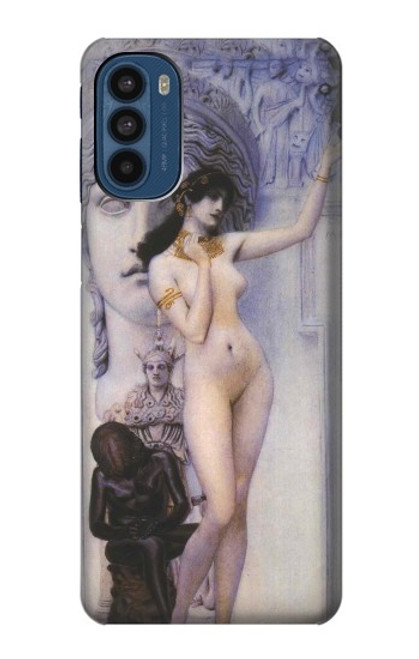 W3353 Gustav Klimt Allegory of Sculpture Hülle Schutzhülle Taschen und Leder Flip für Motorola Moto G41