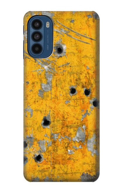 W3528 Bullet Rusting Yellow Metal Hülle Schutzhülle Taschen und Leder Flip für Motorola Moto G41