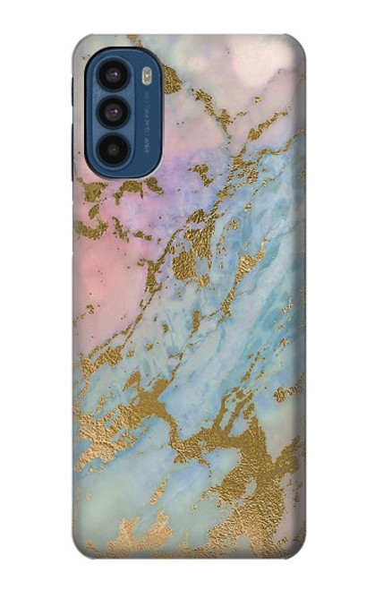 W3717 Rose Gold Blue Pastel Marble Graphic Printed Hülle Schutzhülle Taschen und Leder Flip für Motorola Moto G41