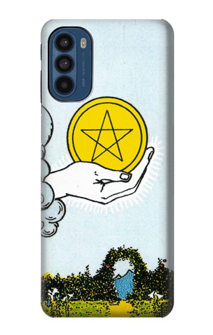 W3722 Tarot Card Ace of Pentacles Coins Hülle Schutzhülle Taschen und Leder Flip für Motorola Moto G41