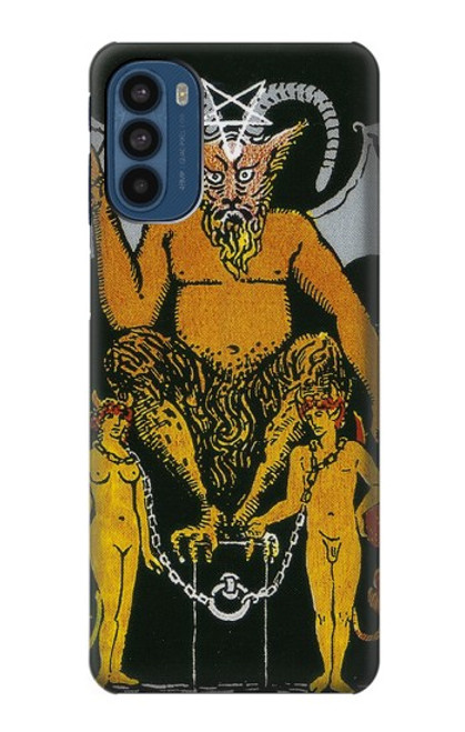 W3740 Tarot Card The Devil Hülle Schutzhülle Taschen und Leder Flip für Motorola Moto G41
