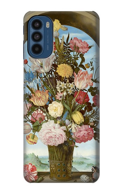 W3749 Vase of Flowers Hülle Schutzhülle Taschen und Leder Flip für Motorola Moto G41